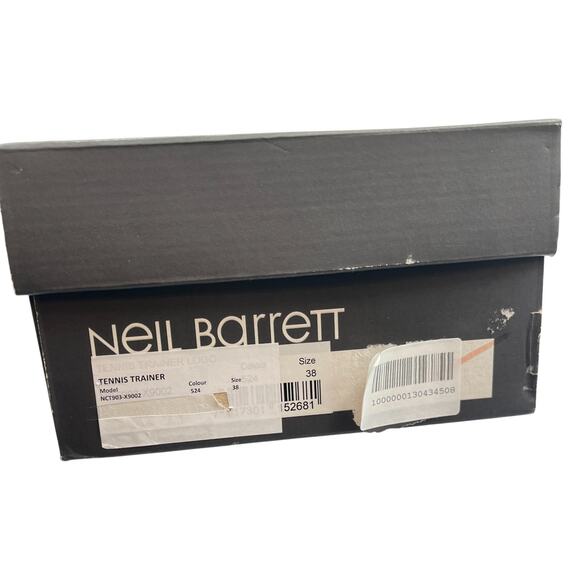 Neil Barrett Leather Low Top Sneakers Black Size EU 38 US 8 - Picture 15 of 15